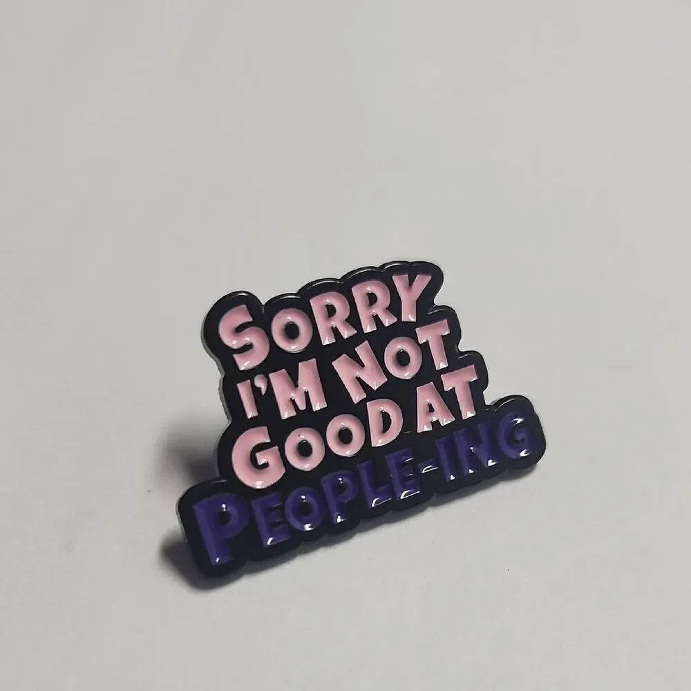 Pink and Black Enamel Pin